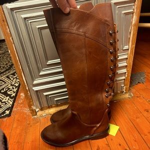 Long Brown Leather Boots